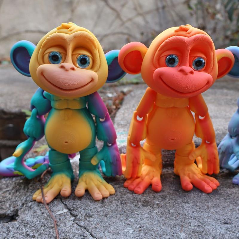 3D Printed Climbing Monkey Statue, Articulated Monkey Figurine, Realistic Eyes Home Decor, Perfect for Halloween Christmas Gifts, Birthday Present, Animal Figurine