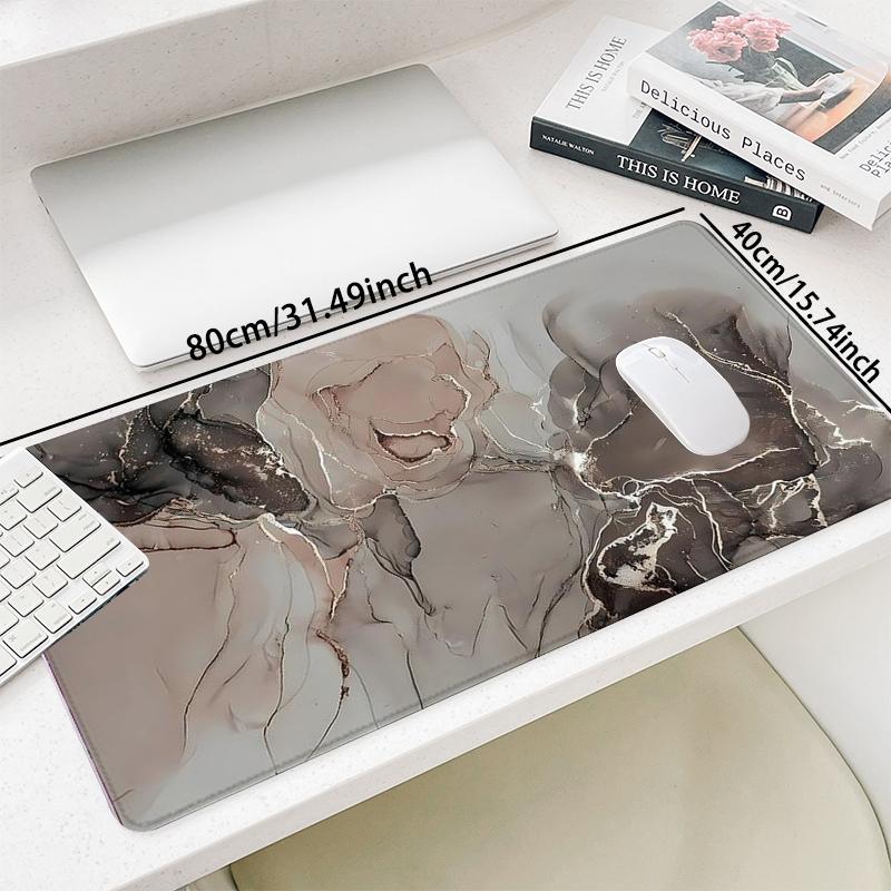 Abstract Marble Pattern Mouse Pad, 1 Count Rectangle Gaming Mouse Pad, Non-Slip Mousepad, Office Desk Keyboard Mouse Mat for Home Office Game Room Desk