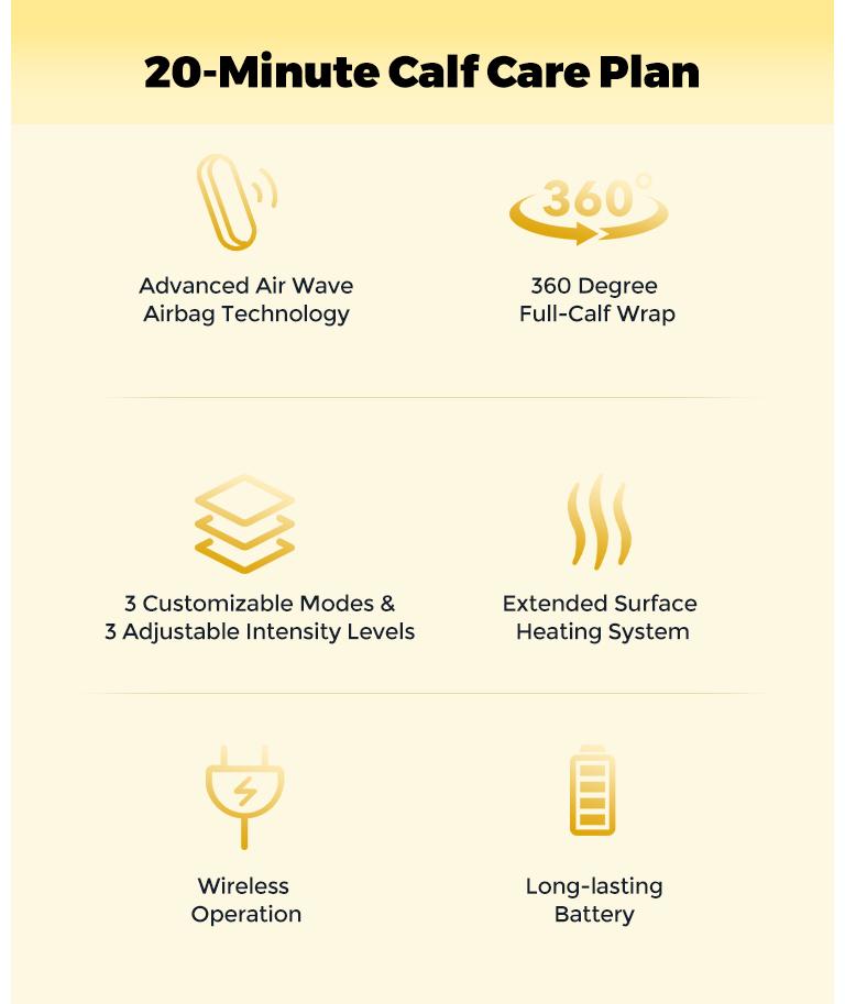 CINCOM Wireless Leg Massager with Heating, Calf Airbags, Multiple Modes, and Intensity Levels for Optimal Relaxation – A Thoughtful Gift for Any Occasion