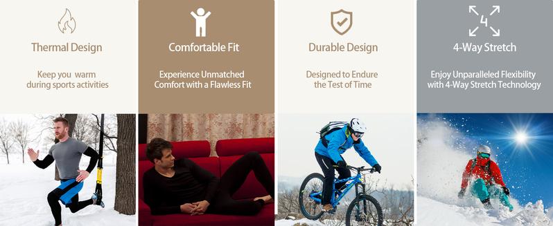 TELALEO 5 value pack Men's Thermal Compression Pants Fleece Lined Sports Tights Athletic Leggings Cold Weather Baselayer Winter Gear Polyester Material - Menswear