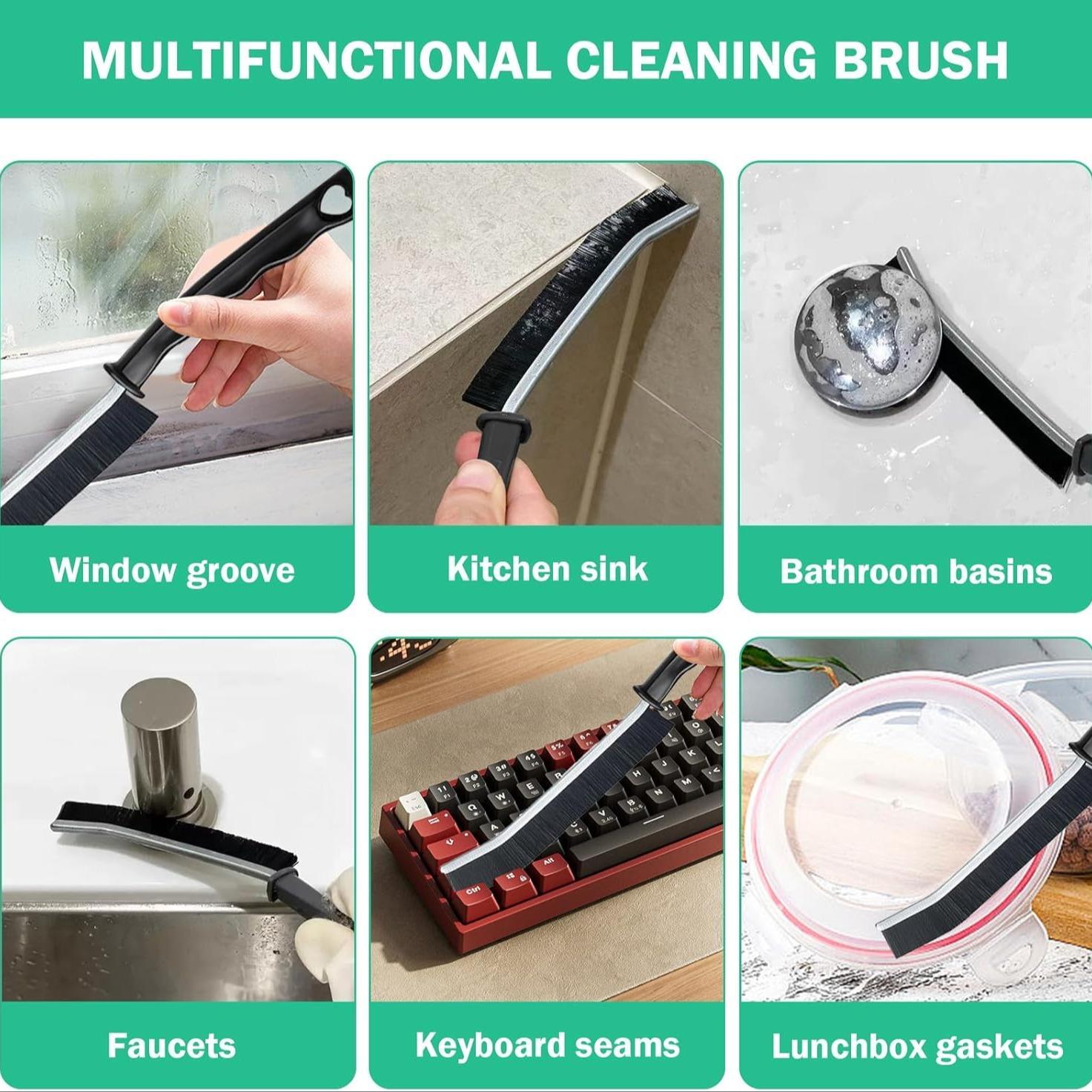 Cleaning Brush, 5 Counts Hard Bristle Crevice Cleaning Brush, Corner Thin Cleaning Brush, Home Essentials Toilet Brush, Scrub Brush, Cleaning Supplies