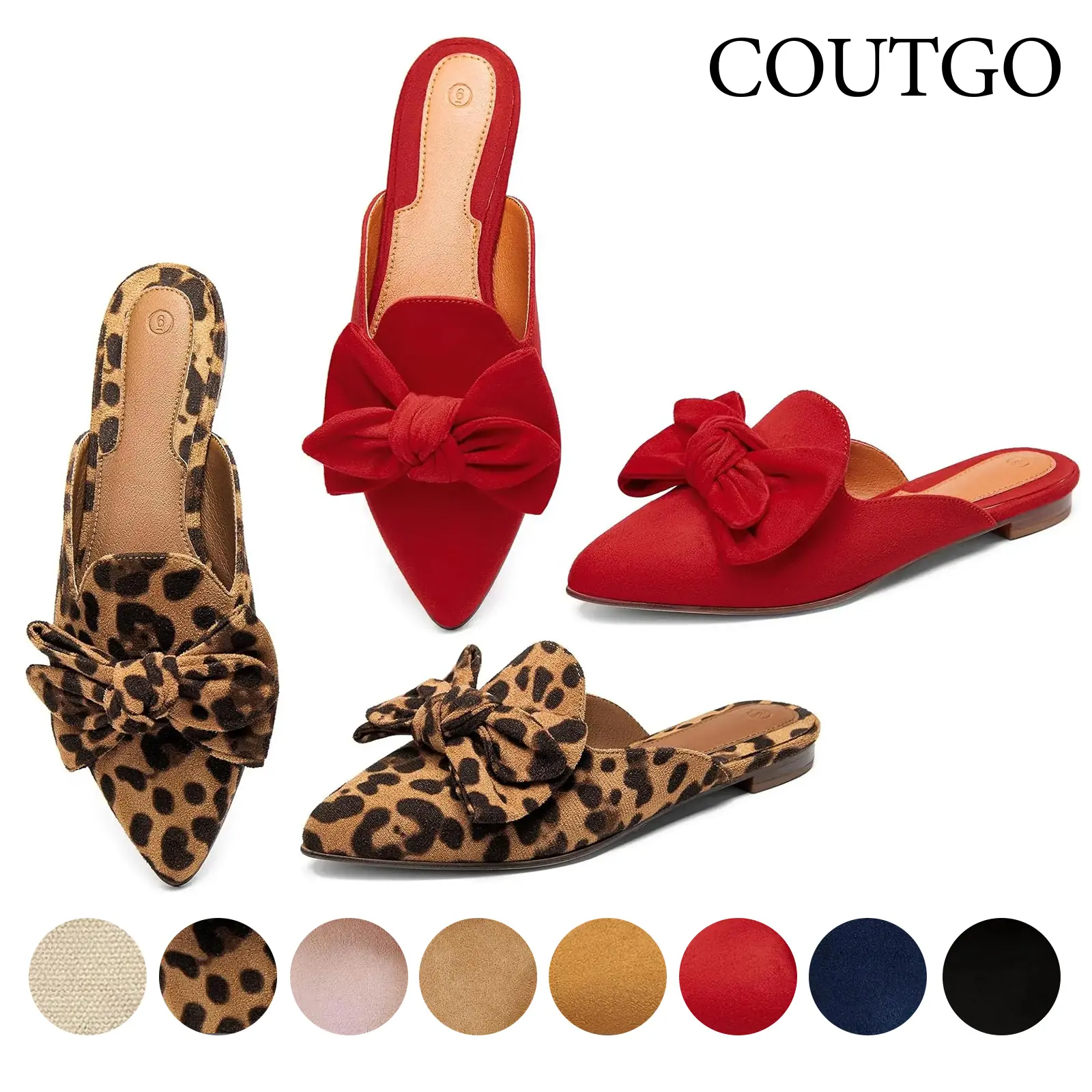 Coutgo Mules for Women Slip On Comfortable Pointed Toe Womens Loafers Women's Flats for Women's Mules & Clogs,back to school,back to school haul