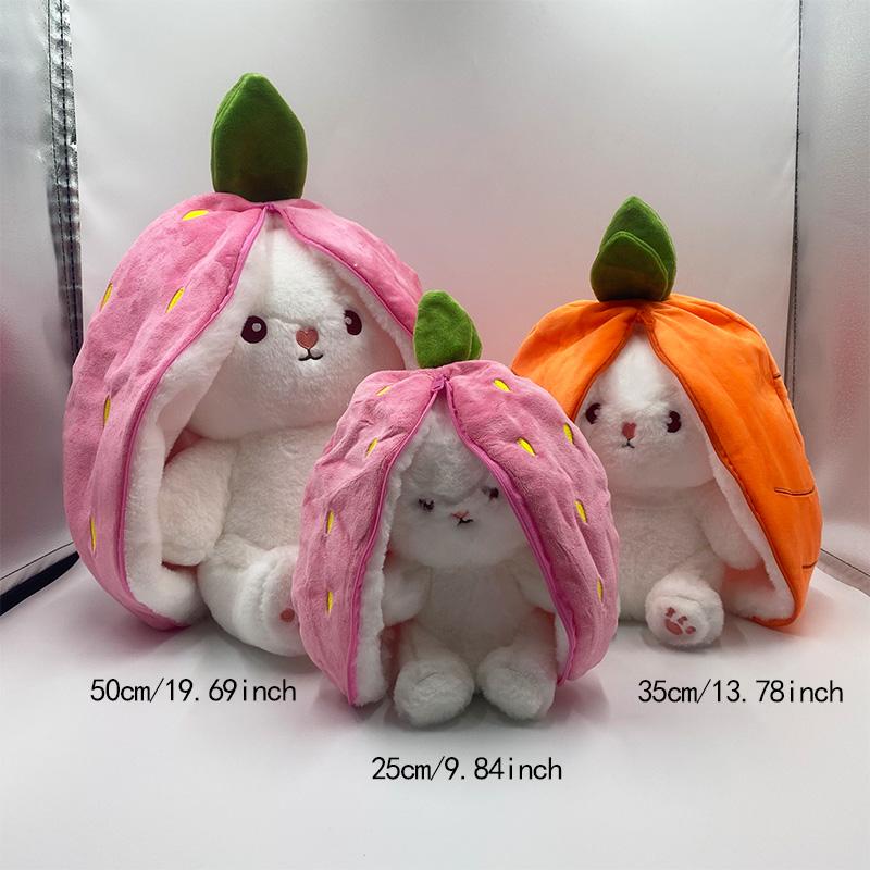 Fun Transform Rabbit Plush Toy, Multisize Options, Bedtime Doll, Sleeping Pillow, Easter Gift for Ages 6+, No Box Included