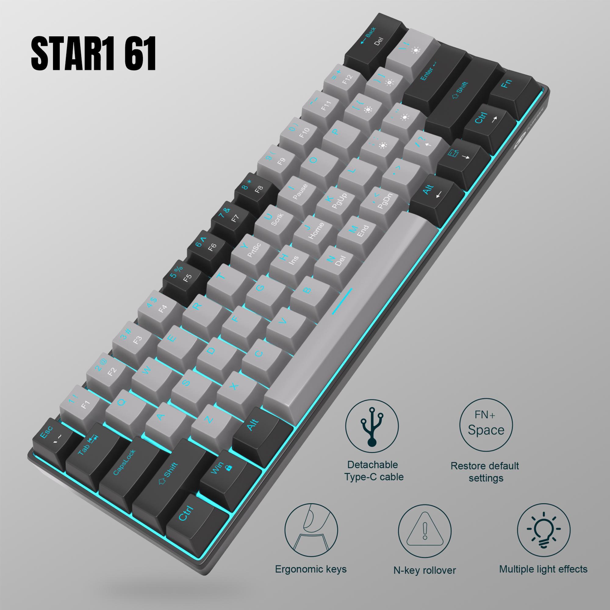 MageGee 61% mechanical keyboard Star61 gaming keyboard ,  PBT Keycaps, DIY Keycap Replacement,Convenient to carry,Suitable for gaming and office use