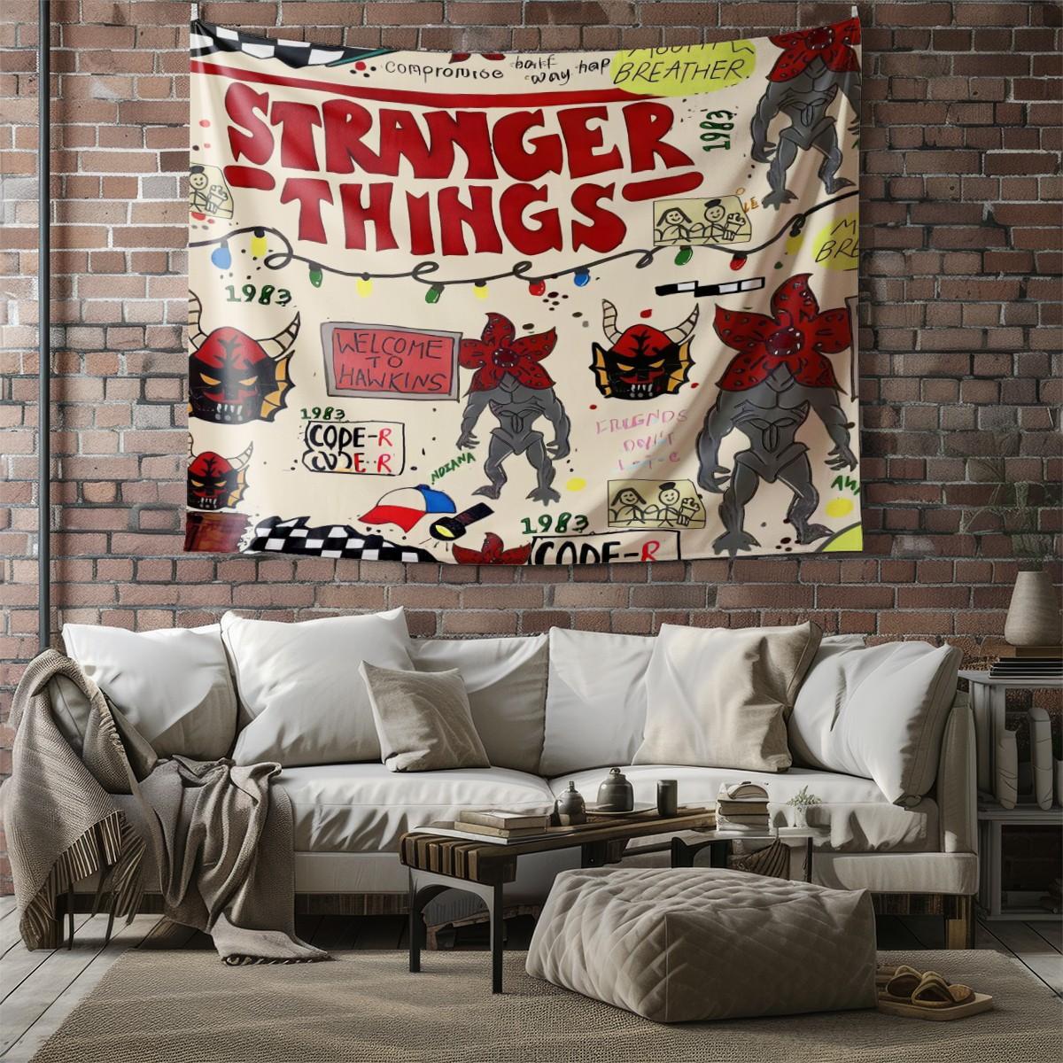 1x Stranger Things Party Backdrop Banner Tapestry Photo Prop Room Wall Decoration Fan Gift Party Supplies Use As Curtains, Tablecloths, Dorm Decor, Picnic Sheets, Blankets, Or Sofa Covers