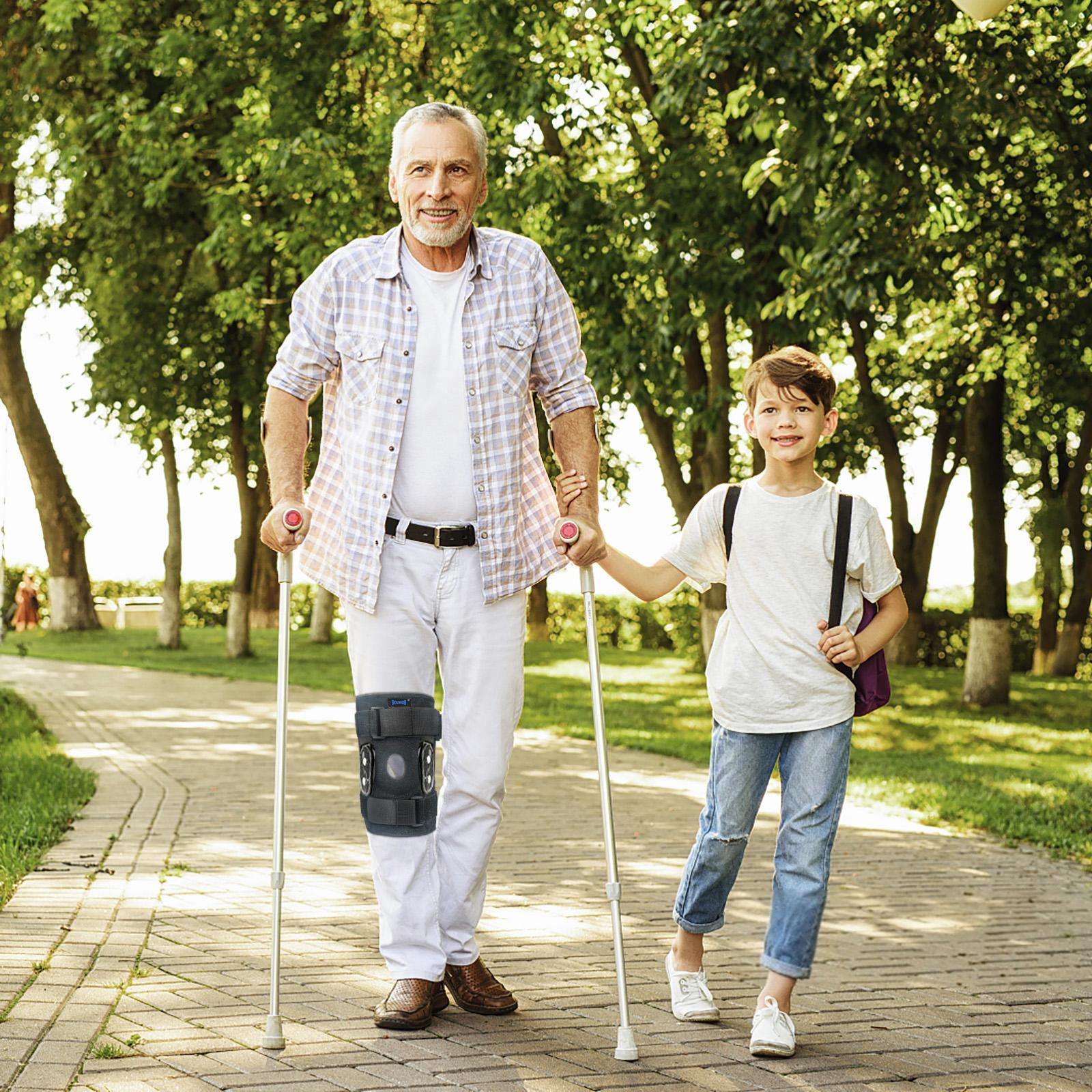 Adjustable Hinged Knee Brace-Two-Point Geared Hinges-Open Patella Support for ACL/PCL/MCL, Meniscus & Arthritis Recovery