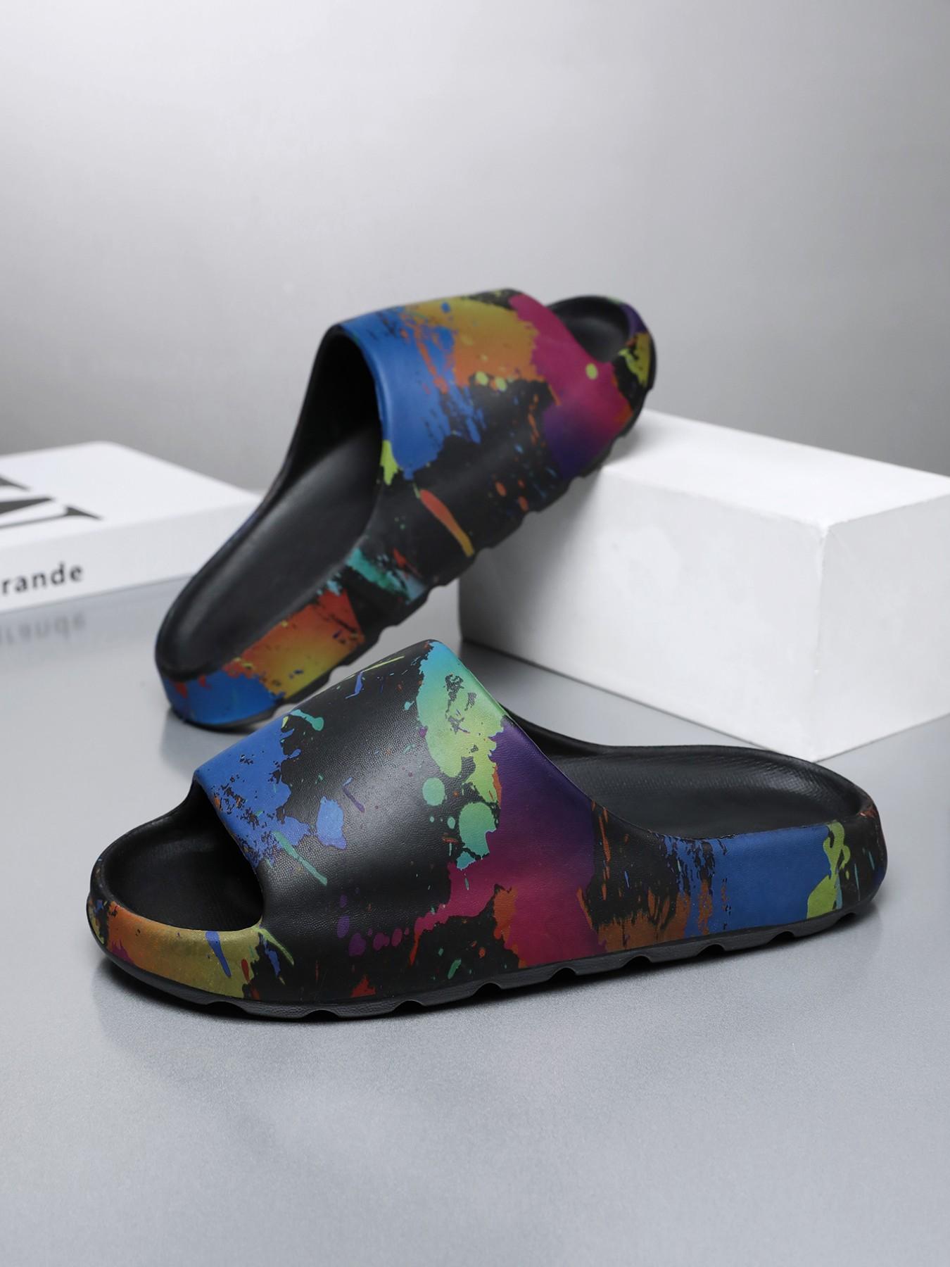 Unisex Cartoon Design Slippers, Soft Sole Comfortable Non-Slip Shoes, Summer Outdoor Wear, Couples' Versatile Trendy Footwear