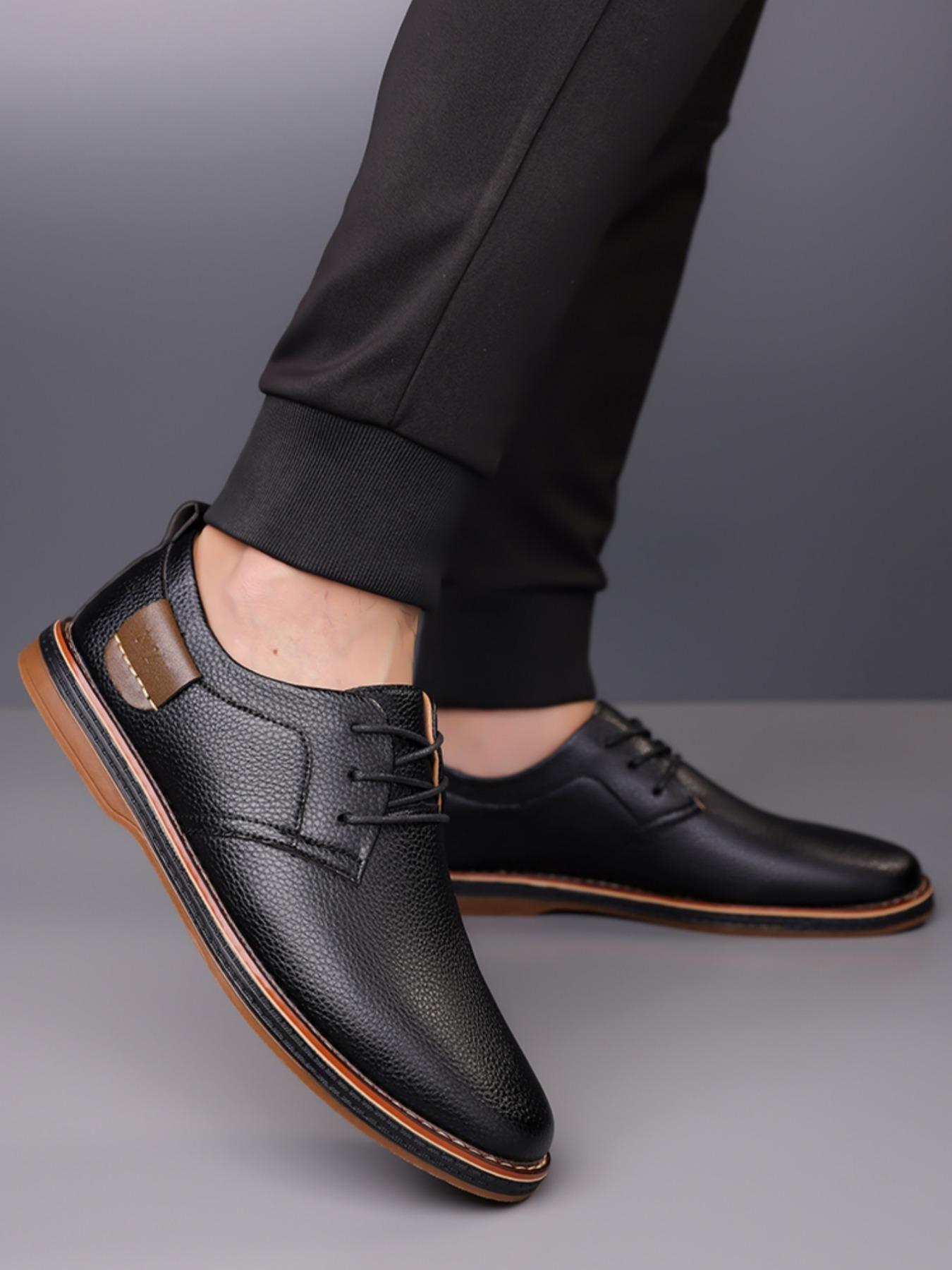 Men's Large Size Casual Closed Oxford Shoes, Business British Style Handmade Stitching Leather Shoes, All Season Formal Office Work Men's Footwear, Formal Oxfords