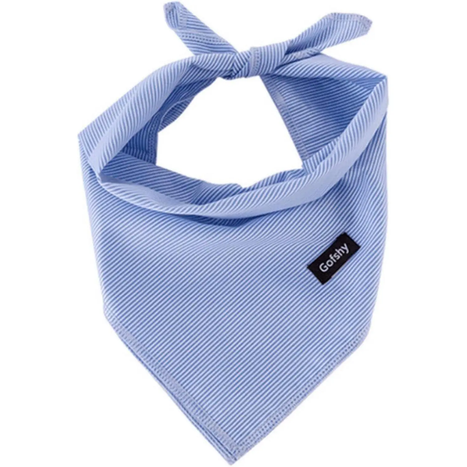 Adjustable Cute Cotton Blue Stripes Printing Dog Bandanas Bib Scarf Handkerchief for Small & XS Dogs Pets Cats