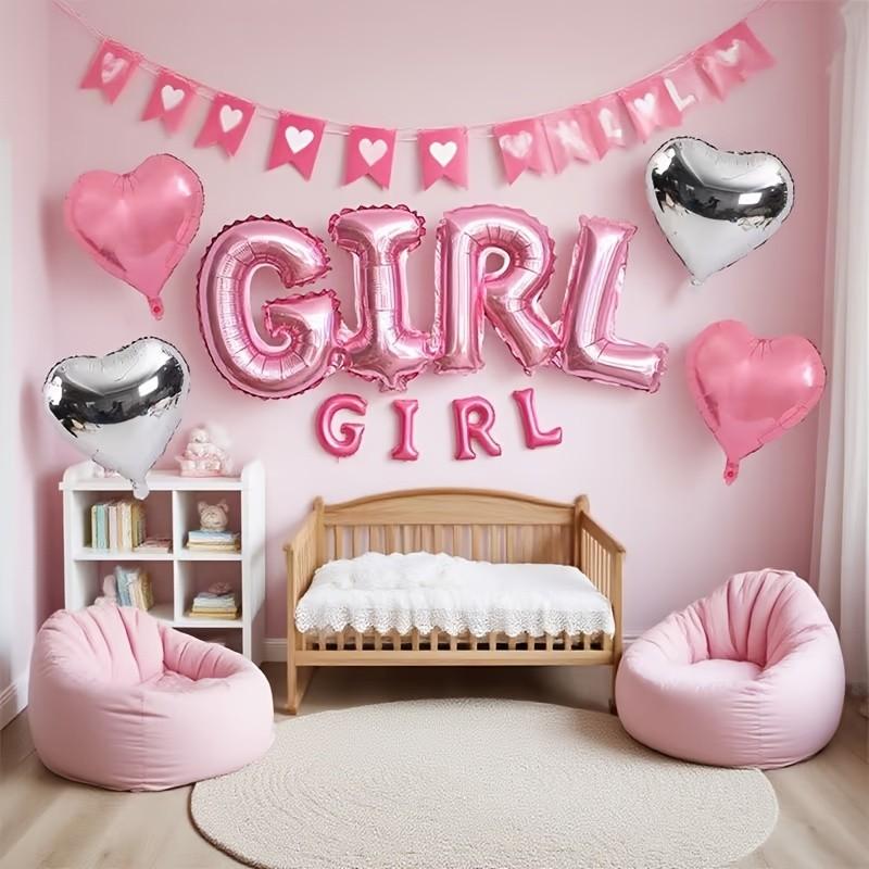 5 sets of pink aluminum foil love balloons, including letter balloons and silver pink love balloons. Very suitable for holiday decorations, pink themed celebrations, welcome parties, and birthday events