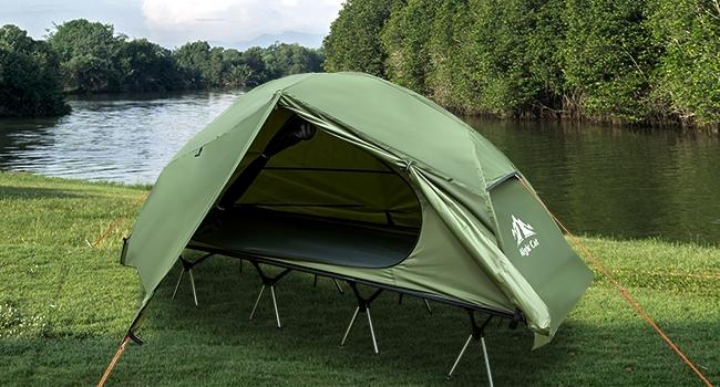 Night Cat Camping Cot Tent, 87"x28"x35", Off-Ground Waterproof Shelter with Mosquito Net for Dry & Comfortable Sleep, Ideal for Camping, Overlanding, Fishing, Hunting, Backpacking, Jungle, Riverbank, Survival & Mud/Wet/Rocky Terrain Easy Setup Tents