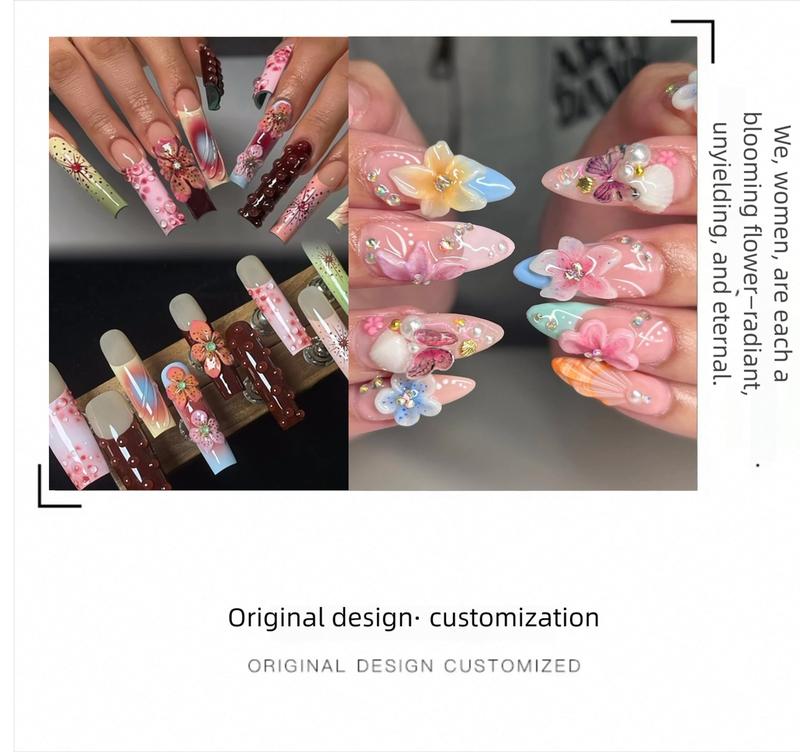 Nail Plus Handmade Retro Geometric Press On Nails, 10PCS Long Almond Acrylic Nails with White Blue Tortoise Shell Design & Gold Bead Rings, Reusable Nude Base Minimalist Nail Art Set for Women, Chic DIY Stick On Nails, Salon Quality Nail Plus Handmade Retro Geometric Press On Nails, 10PCS Long Almond Acrylic Nails with White Blue Tortoise Shell Design & Gold Bead Rings, Reusable Nude Base Minimalist Nail Art Set for Women, Chic DIY Stick On Nails, Salon Quality