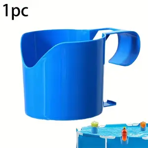 4pcs Poolside Cup Holder Set, Plastic Drink Stand for Above Ground Pools, Anti-Spill Beverage Rack, Phone Holder, Fits 2 Inch Round Rods