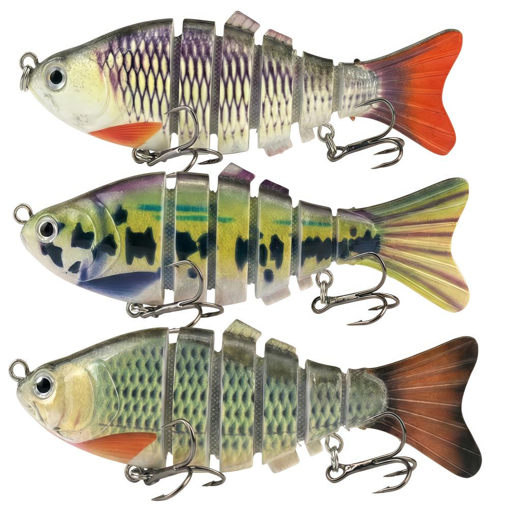 Realistic Multi-Jointed Fishing Lures - Sinking Swimbait with 3D Eyes for Freshwater Saltwater