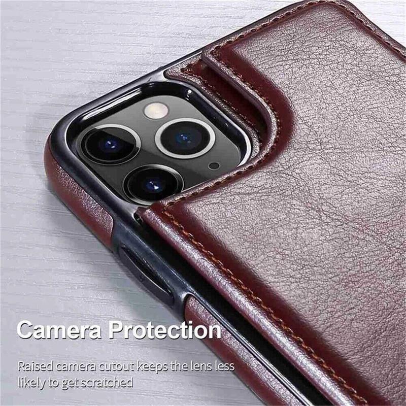 OREKROY Wallet Case with Card Holder For iPhone 16 17 15 14 13 12 Pro Max ,PU Leather Kickstand Card Slots Case Double Magnetic Clasp and Durable Shockproof Phone Cover Back Card Wallet