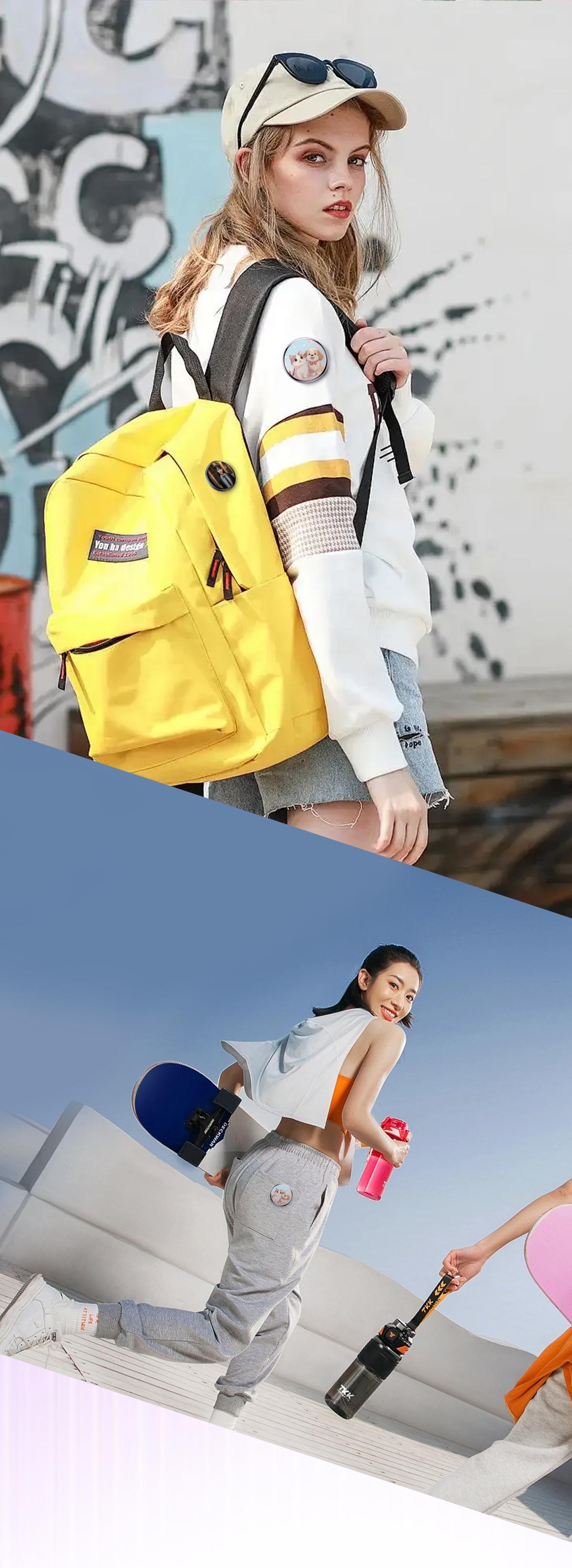 Electronic beep, mini screen projection, anime-themed accessories, 2D anime-style food beep electronic badges, authentic Bluetooth smart electronic photo album.