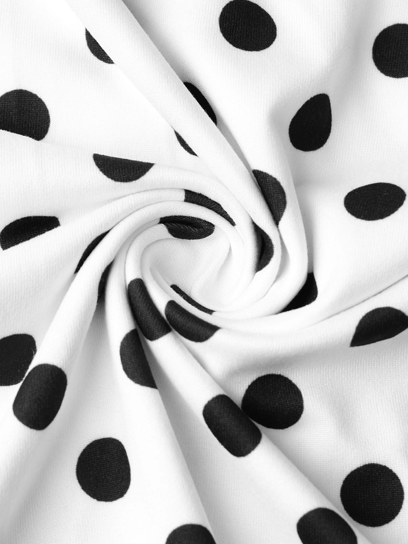 Summer Women's Elegant Polka Dot Stretch Fashion Casual Skirt, High Waist Fitted Long Design, Comfortable Knit Material, Perfect for Daily Wear
