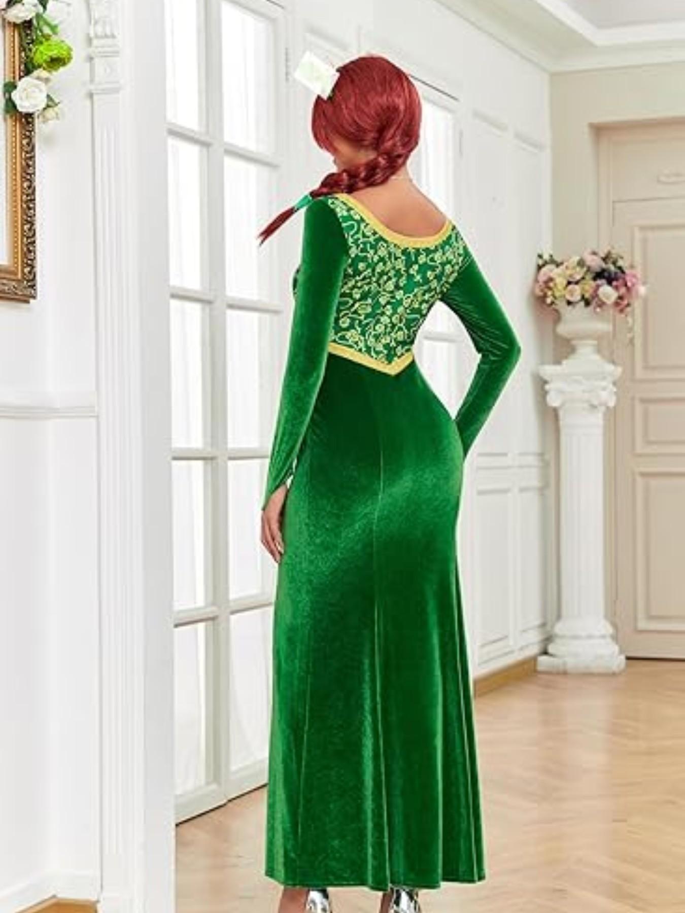 Anime Princess Dress Fiona Dress Shrek Cosplay Costume Halloween Fancy Fantasy Party Suit Roleplay for Adult Women