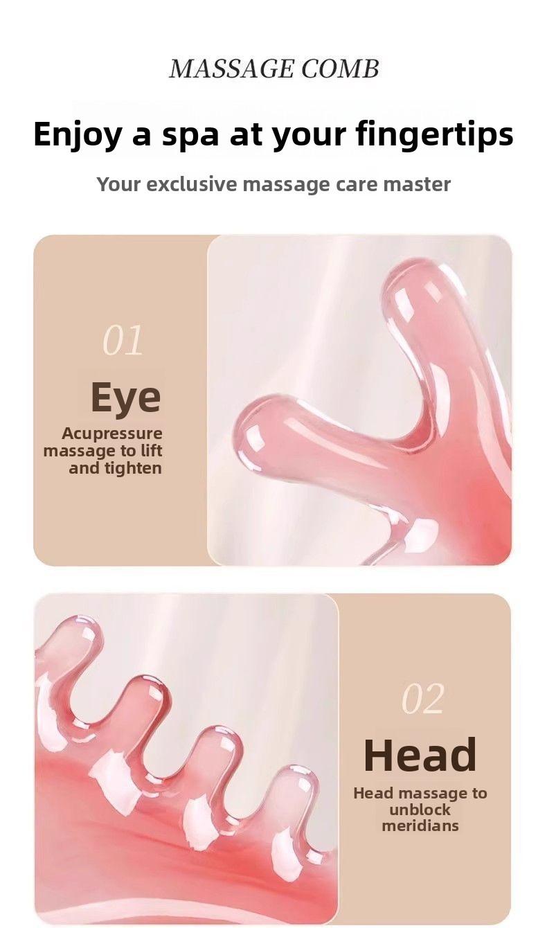 Four-in-one multifunctional pink scalp massage comb for girls