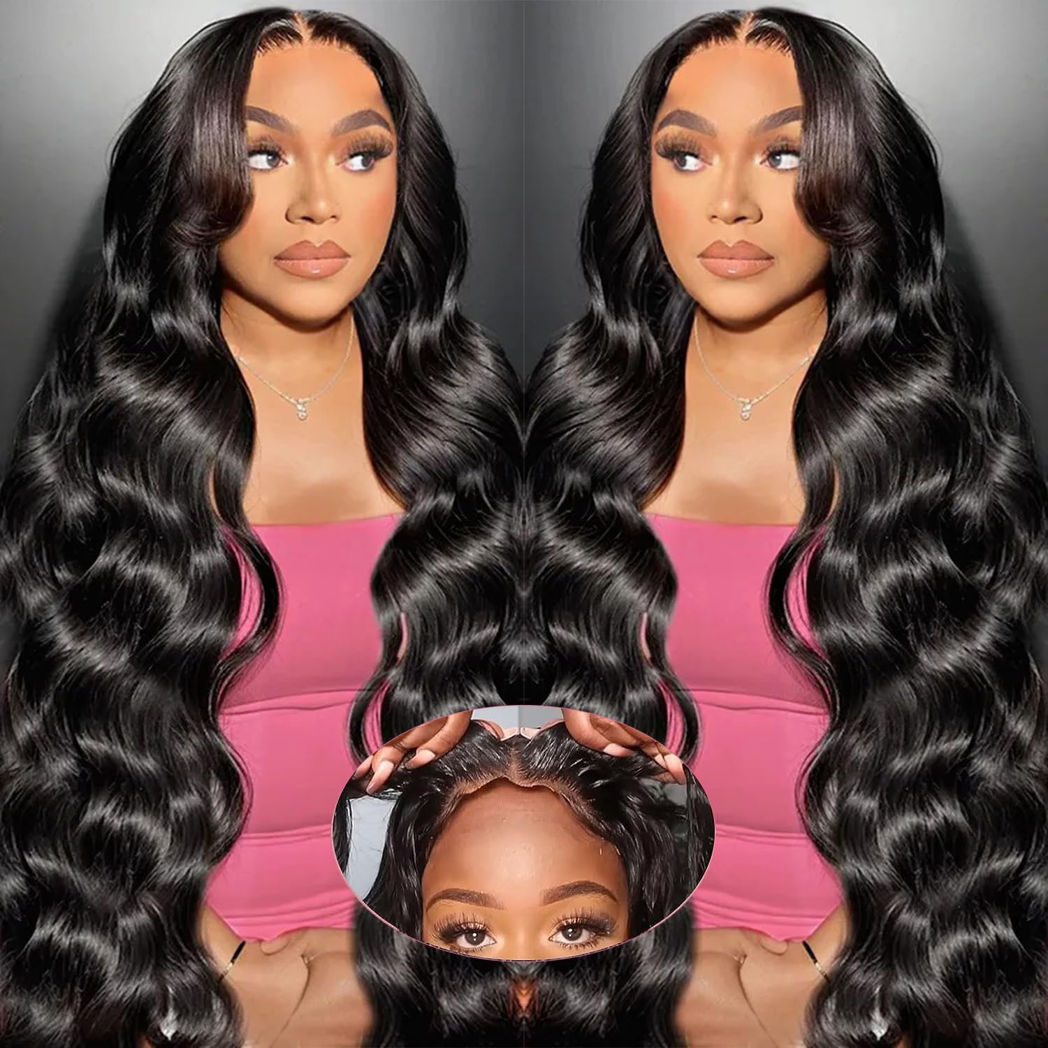 8x5 Wear and Go Glueless Wig for Beginner HD Lace Closure Wig Human Hair for Black Women Pre Plucked Pre Cut Lace Front Wigs Body Wave  200% Density Glueless Wigs Human Hair