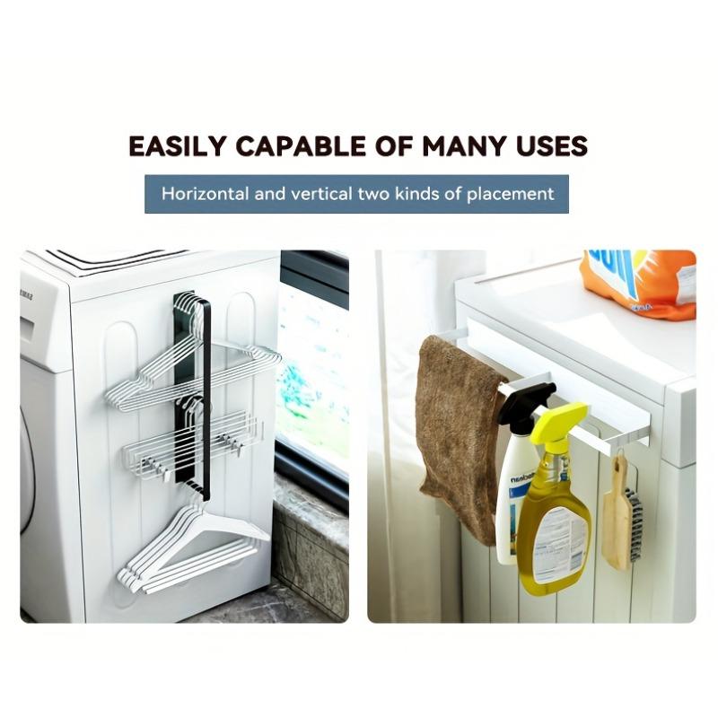 1 magnetic hanger storage rack, washing machine hanger storage rack, wardrobe laundry hanger stacking rack, balcony drying and wall hanging hanger storage rack - no punching design, simple installation, convenient storage