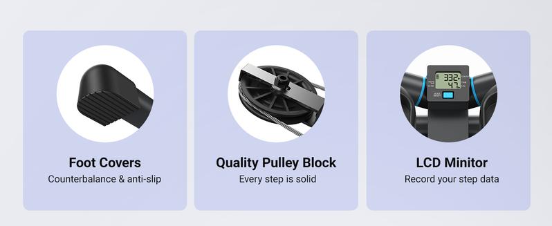 MERACH Steppers for Exercise, Stair Stepper with Resisitance Bands Mini Stepper with 330LBS Loading Capacity