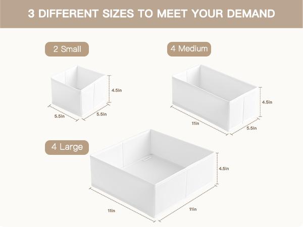 Criusia Drawer Organizer Clothes 10 Pack-Foldable Closet Organizer for Baby Clothes, Underwear, Socks, Nursery & Bedroom Storage Dividers storage box