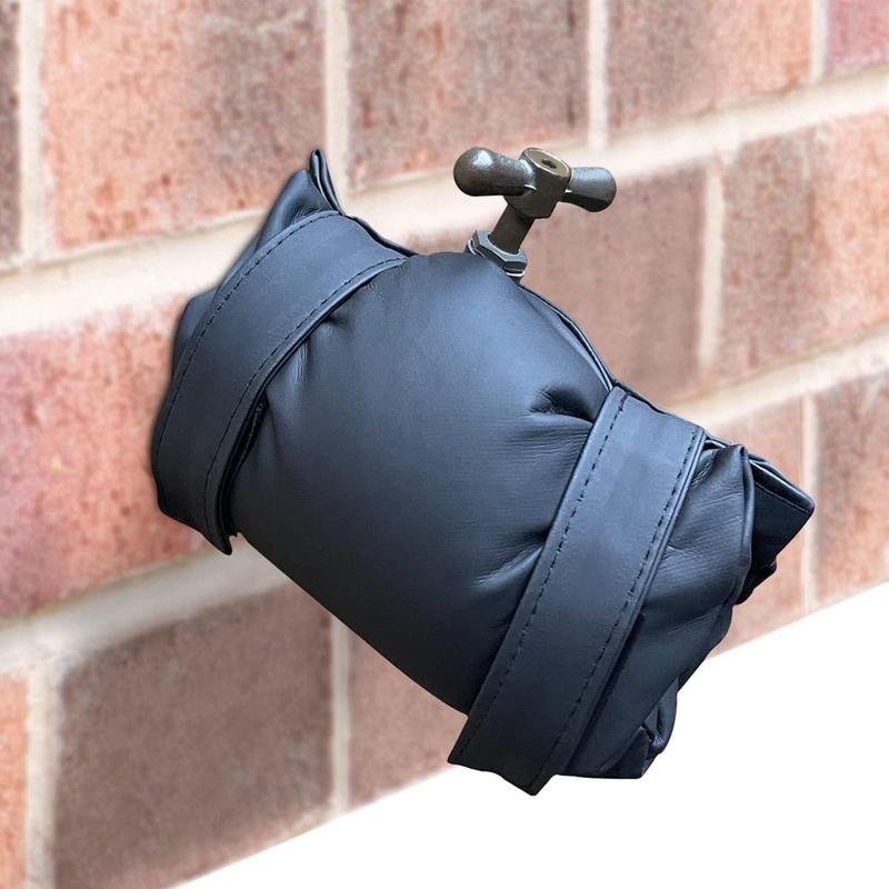 Outdoor Faucet Covers for Winter, Thick Spigot Covers Winter Insulated, PU Leather Cotton Freeze Protection Insulation Reusable Outside Garden Faucet Socks