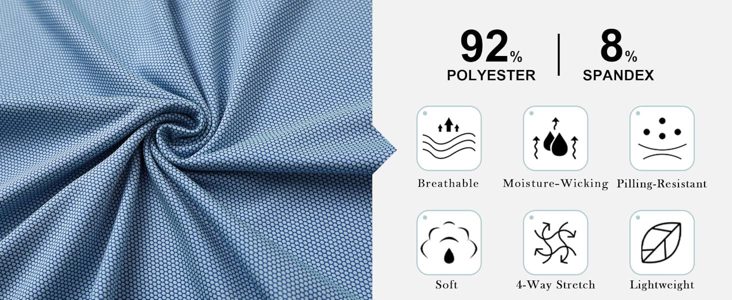 MAELREG Men’s Lightweight Golf Polo – Quick-Dry Athletic Style Shirt with Honeycomb Jacquard Texture Shortsleeve Menswear SpringStatements MAELREG Men’s Lightweight Golf Polo – Quick-Dry Athletic Style Shirt with Honeycomb Jacquard Texture Shortsleeve Menswear SpringStatements