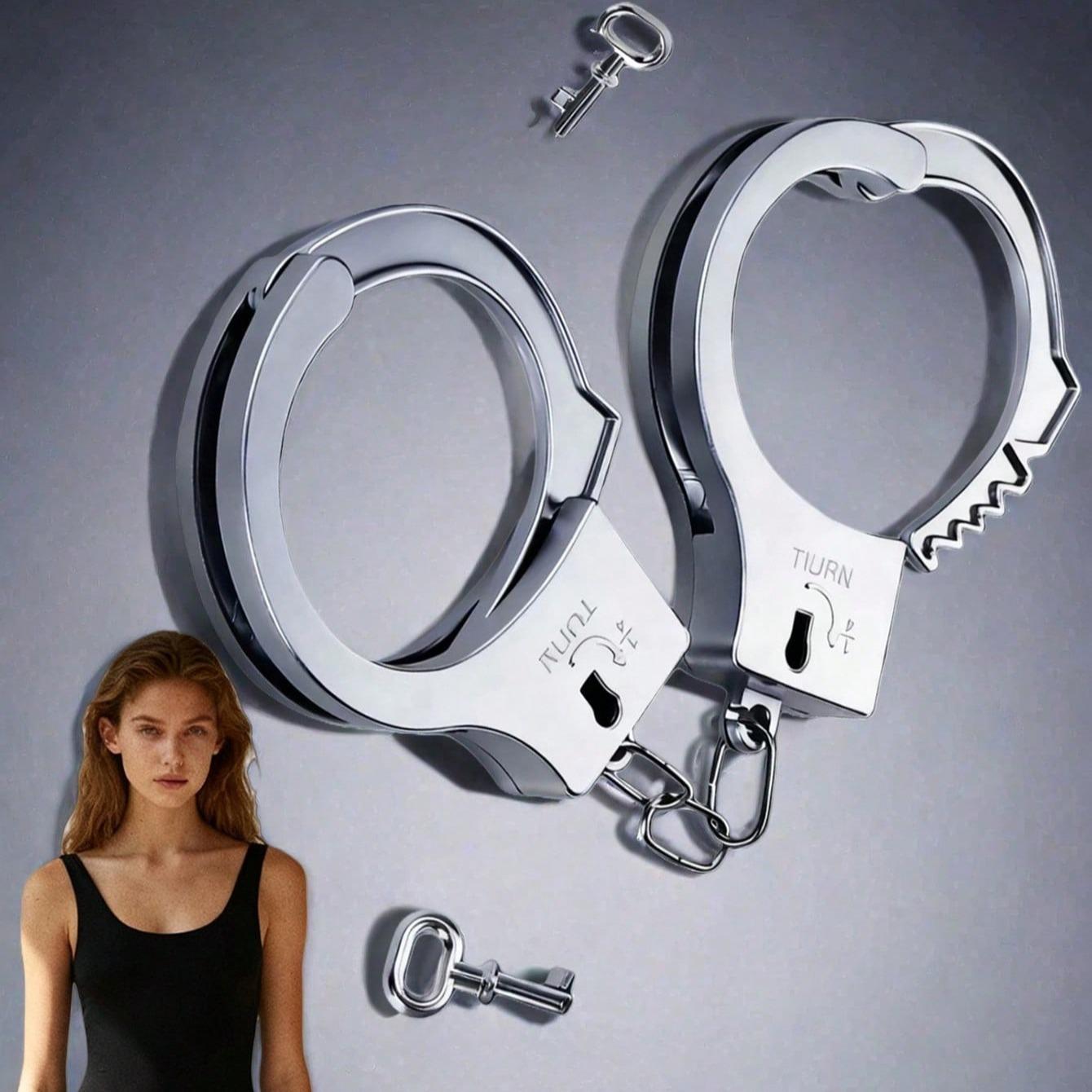 Vintage Silver Plastic Handcuffs, Multi-Functional Sexy Handcuffs, Suitable For Daily Use, Halloween Costumes, Parties, And More, Fun And Durable, Perfect For Role Play And Stage Performances, Costume Accessories, Party Favors, And An Ideal Holiday Gift