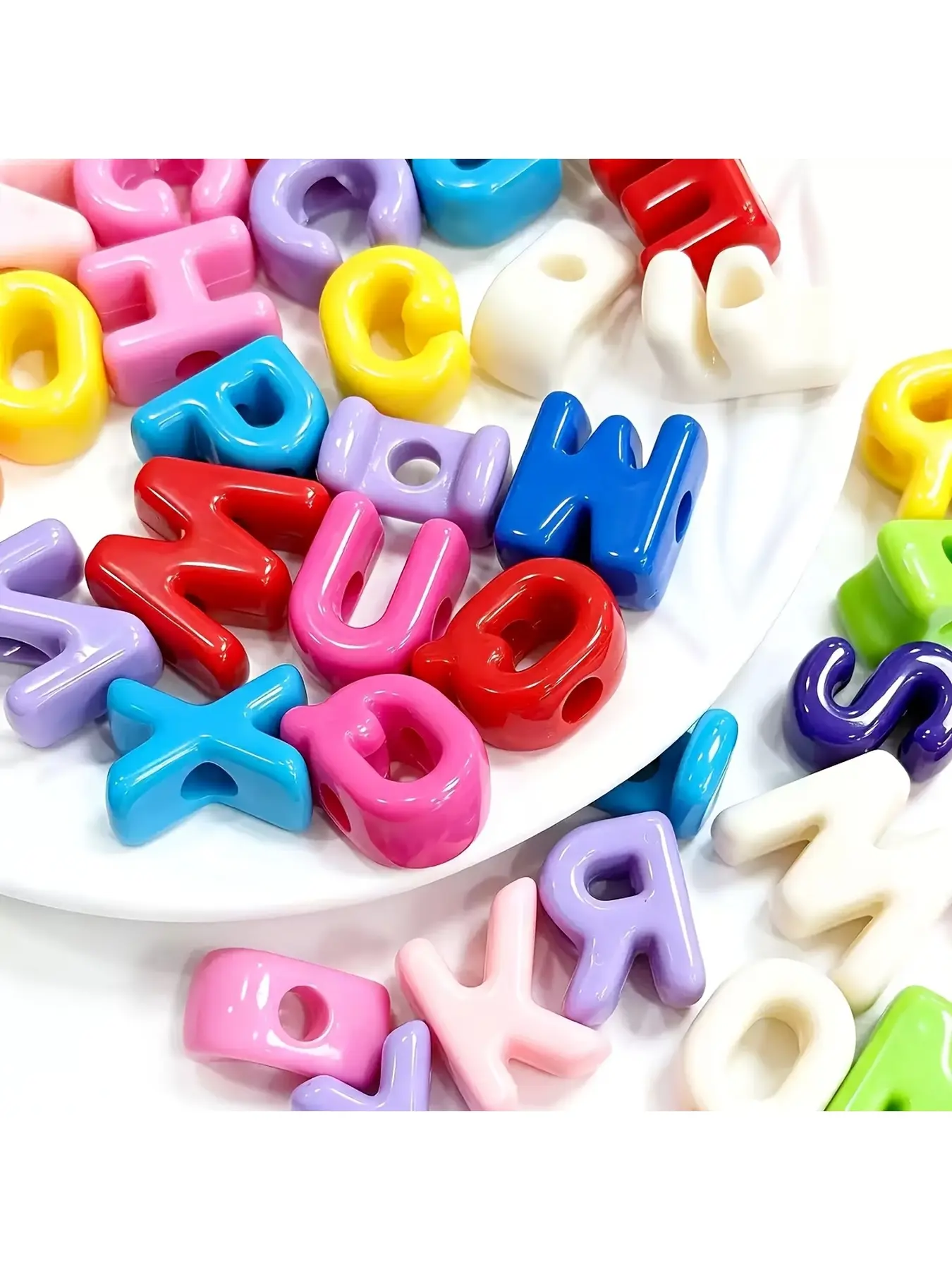 1000g High Quality Large Hole Mixed Color Acrylic Alphabet Beads, Random Loose Letter Beads, DIY Handmade Craft Supplies for Creative Jewelry Making, Beading Supplies