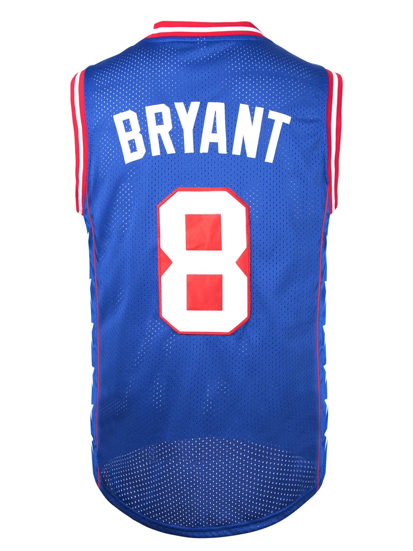 Men's Kobe Bryant 8 Embroidery Basketball Jersey, Loose Sporty Breathable Quick Drying Jersey, Casual Basketball Top for Men