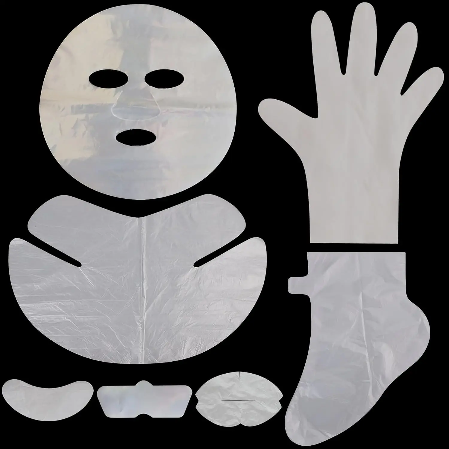 700-piece pack of disposable plastic face masks, suitable for the face, neck, eyes, nose, lips, feet, and hands, ultra-thin and transparent, DIY spa moisturizing face mask to prevent moisture evaporation: Beauty and personal care