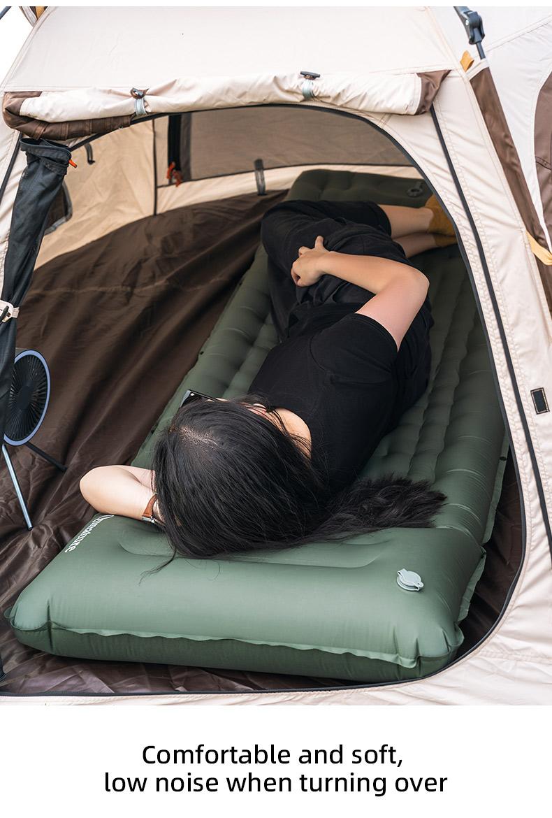 Camping Sleeping Pad Ultralight Inflator Camping Mat with Built-in Foot Pump & Pillow, Upgraded Compact Camping Air Mattress for Camping, Backpacking, Hiking