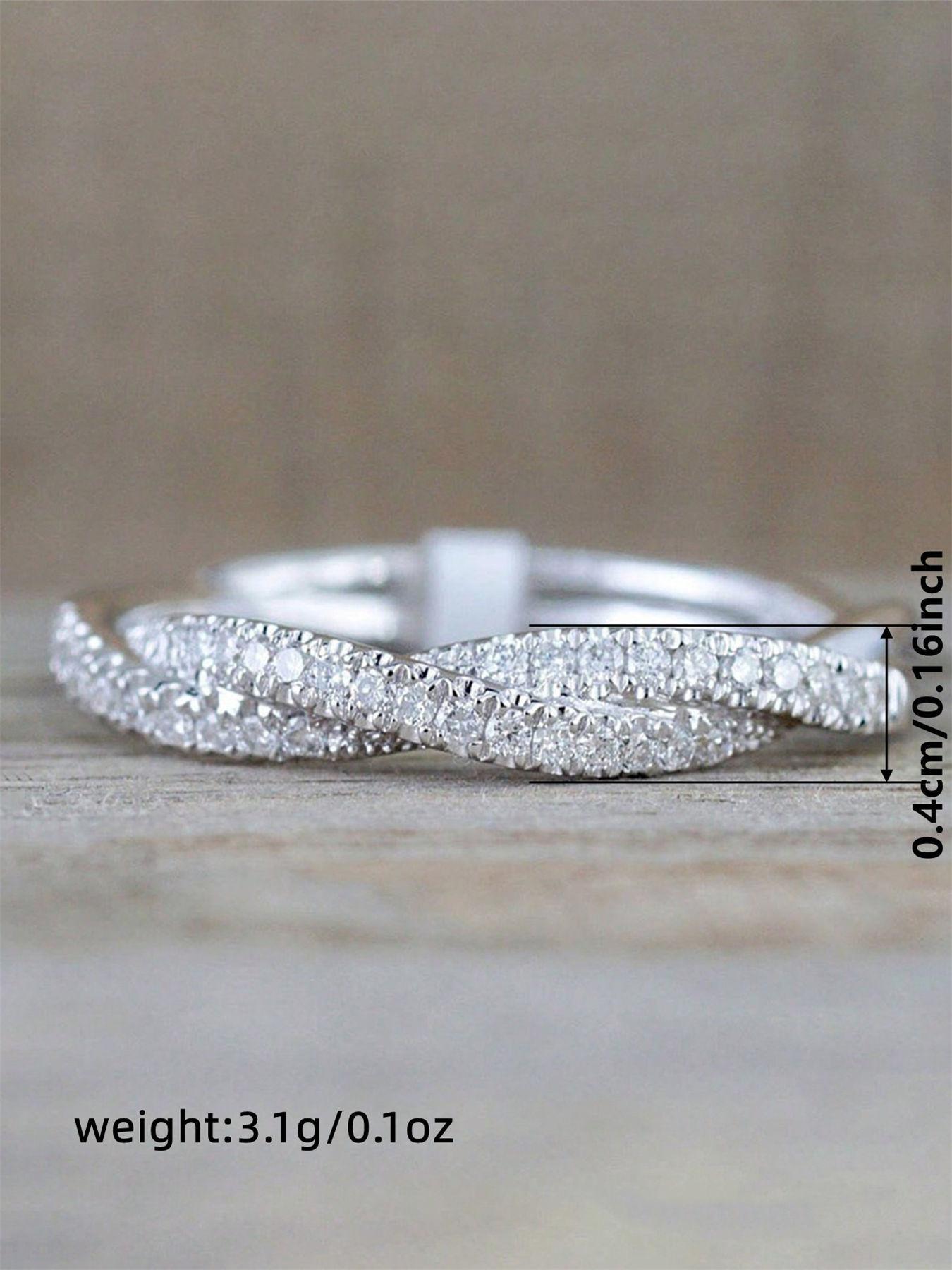 1 PC Fashion Cubic Zirconia Ring For Women For Wedding Engagement Party Jewelry Valentine's Day Gift