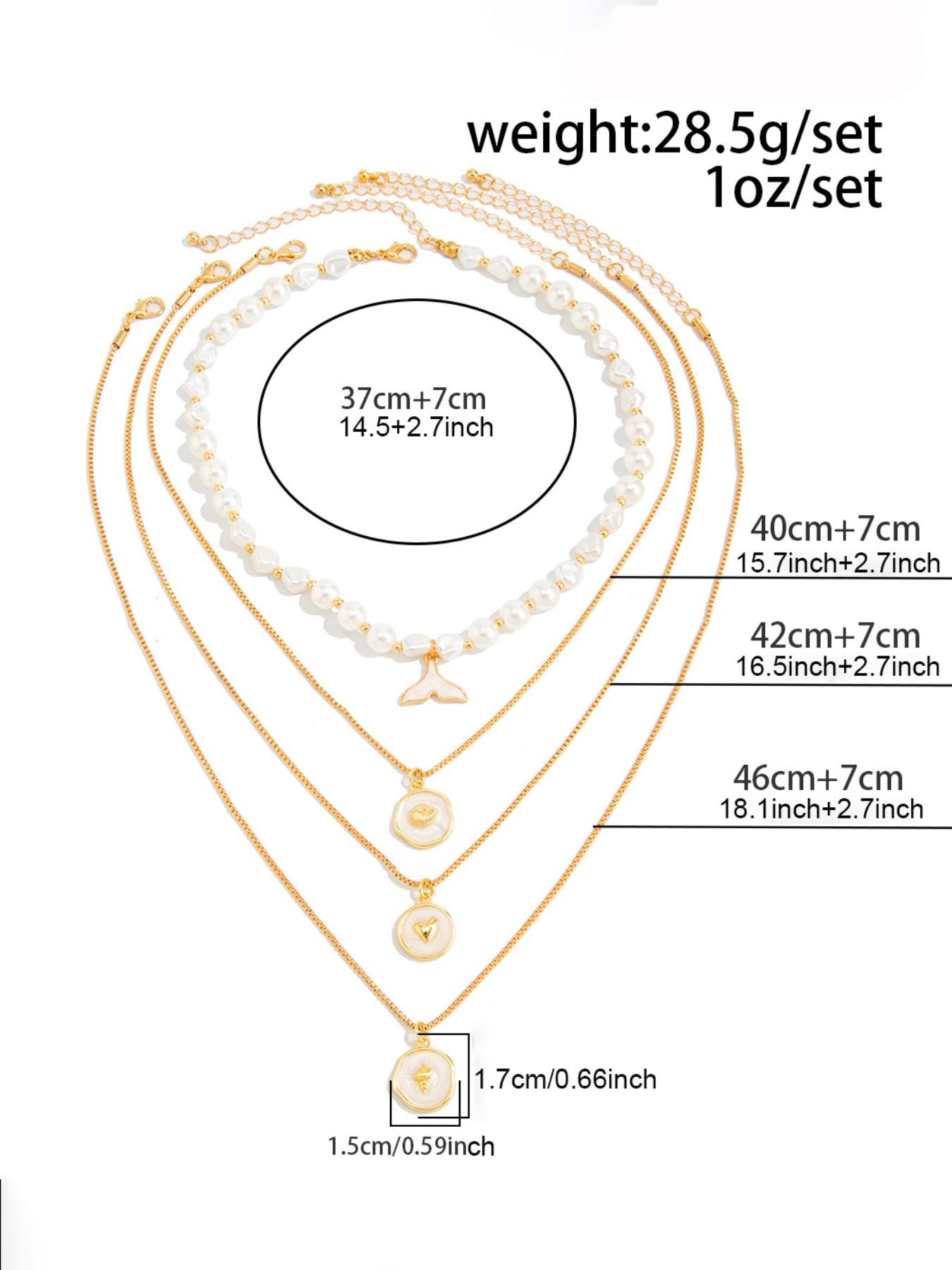 Women's Elegant Necklace Set, Copper-Clad Iron Chain Material, All Season Jewelry Gift for Women, Daily Wear & Party Accessories