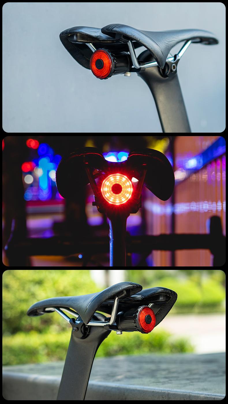 ROCKBROS Bike Tail Light Bicycle Smart Brake USB Rechargeable MTB Rear Light 7 Modes Cycling Warning Light Bike Accessories ROCKBROS Bike Tail Light Bicycle Smart Brake USB Rechargeable MTB Rear Light 7 Modes Cycling Warning Light Bike Accessories