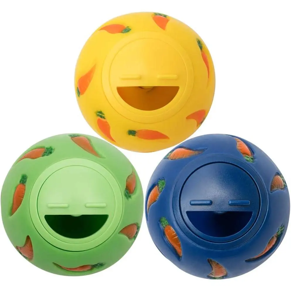 Small Animal Interactive Treat & Snack Ball - Rolling Enrichment Foraging Toy for Guinea Pigs, Rabbits, Hedgehogs