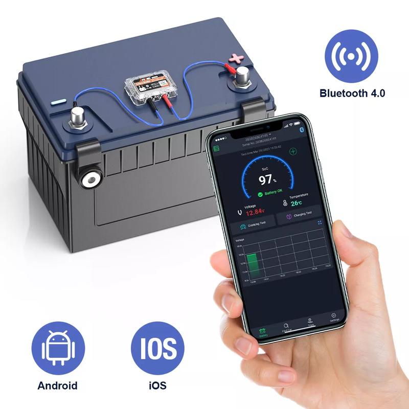 ANCEL BM200 12V Car Battery Tester, Automotive Battery Monitor Analyzer Bluetooth IP67 Waterproof, Auto Battery Diagnostic Cranking Charging Test Suit for 12V Battery, Car, Motorcycle, RV, Truck, Boat Vehicle ANCEL BM200 12V Car Battery Tester, Automotive Battery Monitor Analyzer Bluetooth IP67 Waterproof, Auto Battery Diagnostic Cranking Charging Test Suit for 12V Battery, Car, Motorcycle, RV, Truck, Boat Vehicle