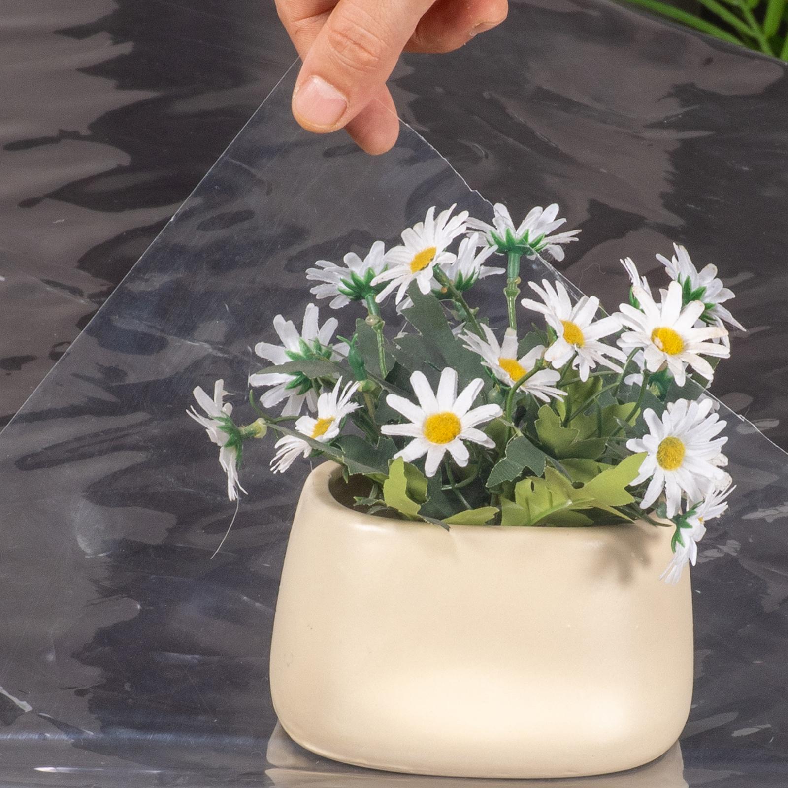 Transparent Vinyl Tablecloth, Multi-Functional Protective Cover, Rectangular Design, Easy to Clean, Ideal for Picnic Tables and Kitchen Tables