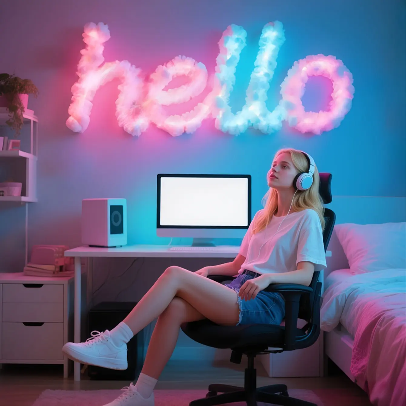 RGB Fantasy Thundercloud Light Smart Light Supports Music Synchronized DIY Changes Festival Gifts The Preferred Lighting Decoration for E-Sports Room/Bedroom Space/Party Gathering Venue Your Style