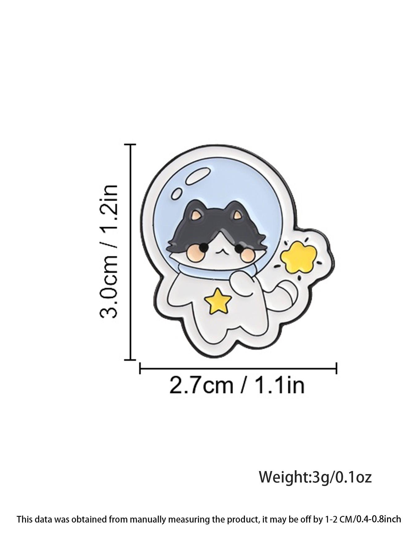 Cute Cartoon Astronaut Cat Enamel Brooch, Animal Alloy Lapel Pin, Fashion Accessory for Backpacks, All Seasons Party Style