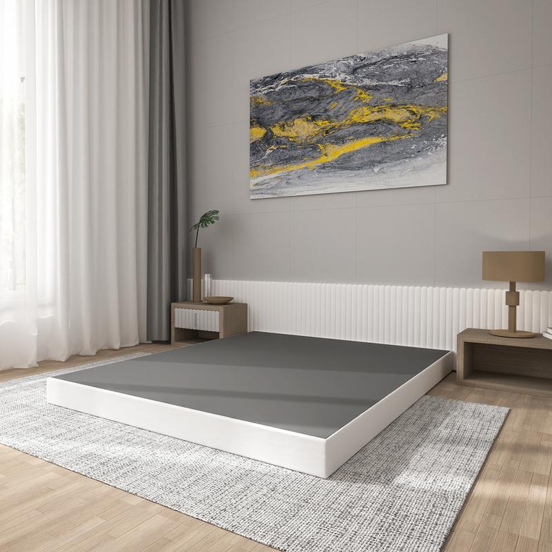 Edenza-Queen Box Spring 5 Inch, Heavy Duty Mattress BoxSpring Foundation, Sturdy Queen Box Springs for Bed with Fabric Cover Set, Easy Assembly, Noise Free