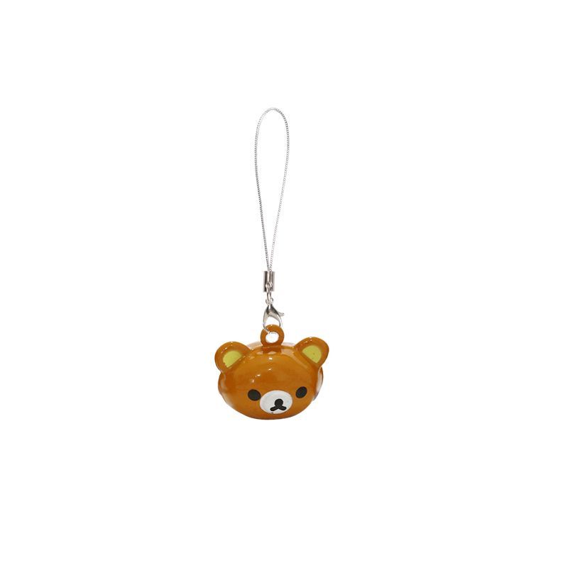 Lazy Brown Bear Bell Phone Charms Pendant Cute Kawaii Keychain Accessories For iPhone 12 Schoolbag Airpods Earphones Ins Korea