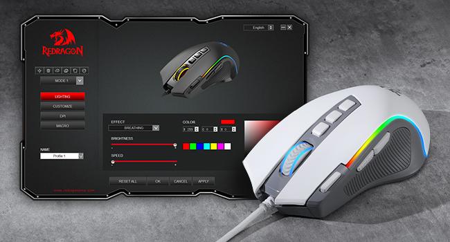 Redragon M612 Predator RGB Gaming Mouse, 8000 DPI Wired Optical Gamer Mouse with 11 Programmable Buttons & 5 Backlit Modes, Software Supports DIY Keybinds Rapid Fire Button