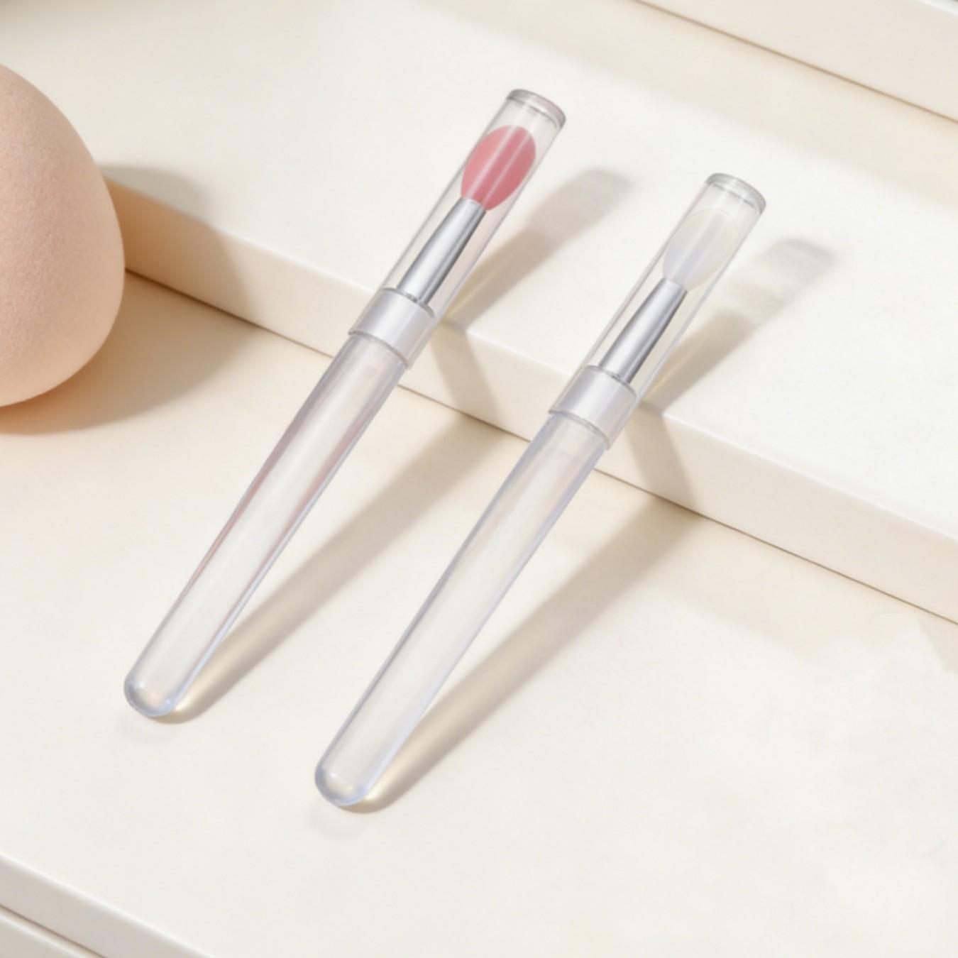 1pc silicone lip brush lipstick brush, dust-proof multi-function brush with cover, sequin eye shadow makeup brush, portable lip halo dye brush, lip mask lipstick brush, Eyeshadow Brush