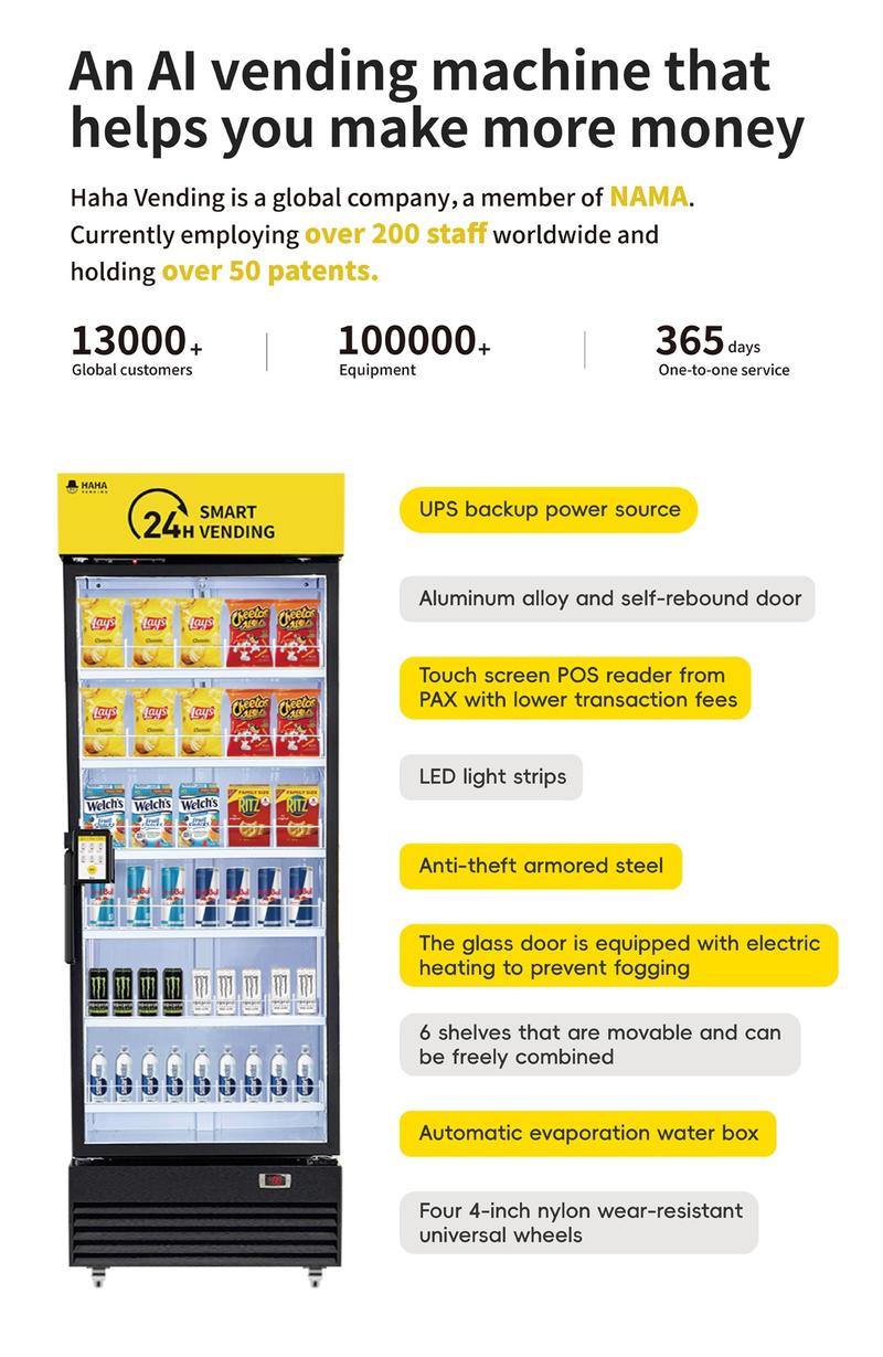 Vending Machine，HAHA Vending DC-440D Combo Vending Machine,Smart Refrigerated Vending Machine with Touch Card Reader
