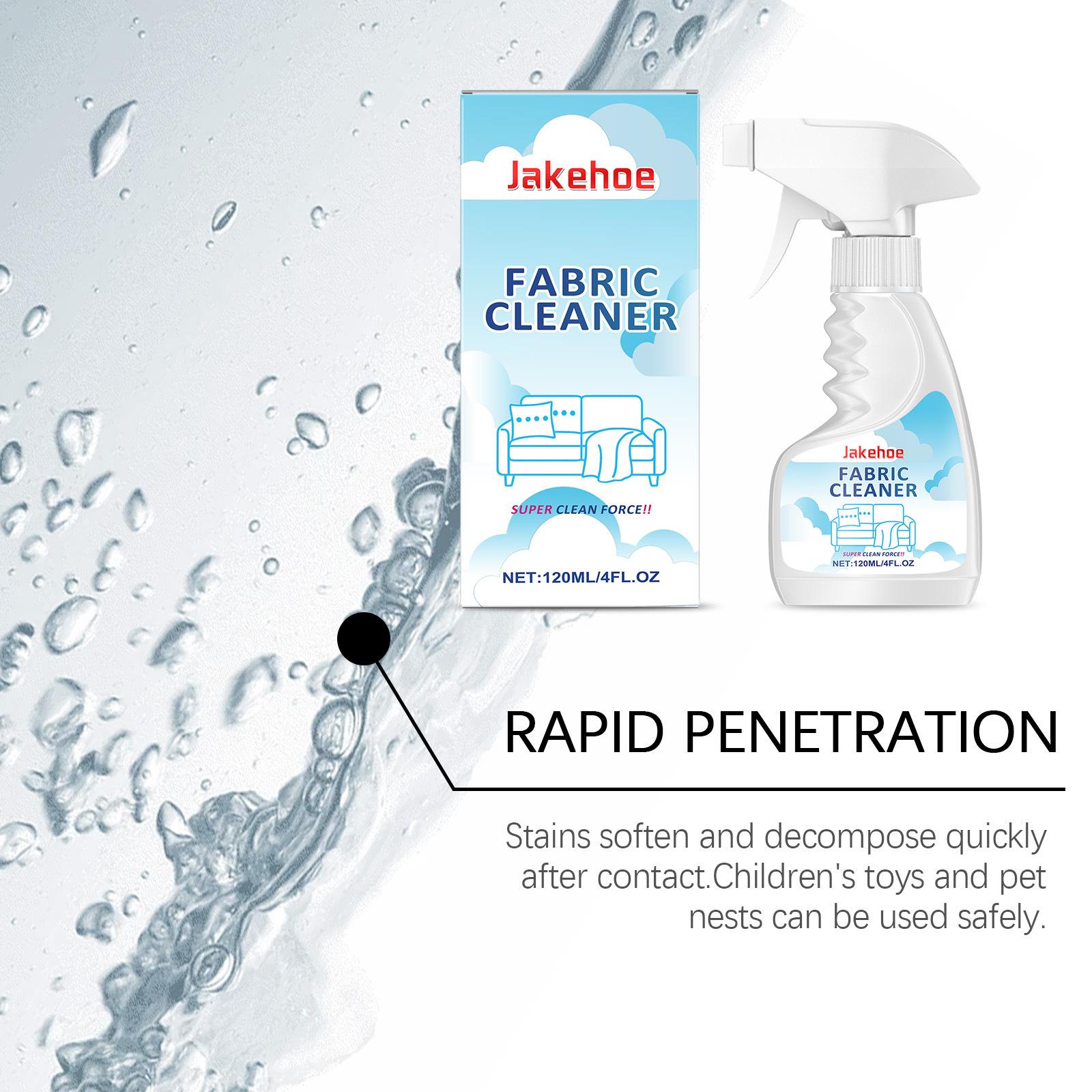 Jakehoe Fabric Cleaner Liquid, Sofa Rug Curtain Stain Remover, Daily Household Foam Cleaning Agent, 120ML, No Pesticide, Non-Prop 65