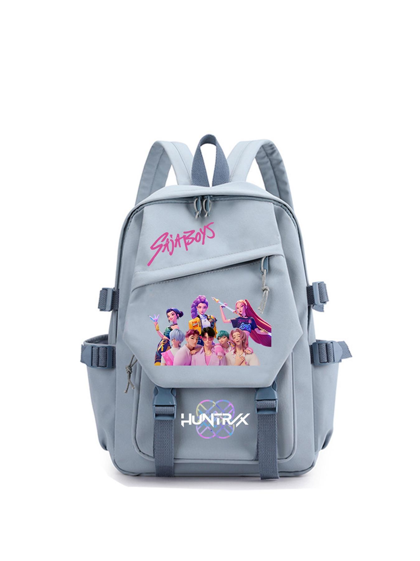 1pc  Women's backpack, solid color backpack, zipper closure, kpop girl group print, fashionable and versatile, casual and simple, suitable for students to go to school, campus, work, commuting, shopping, Cute Versatile Backpack, women's backpack