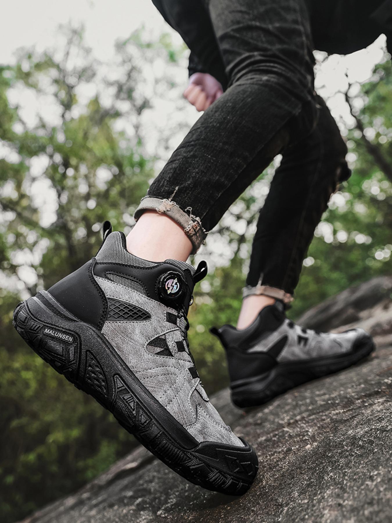 Men's Rotating Buckle Outdoor Hiking Shoes, Fashionable Comfort, Suitable for Outdoor Sports, Daily Wear, Sporty Style, Fall & Winter